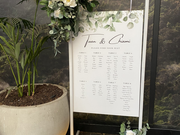 Custom Corflute Seating Chart Photo