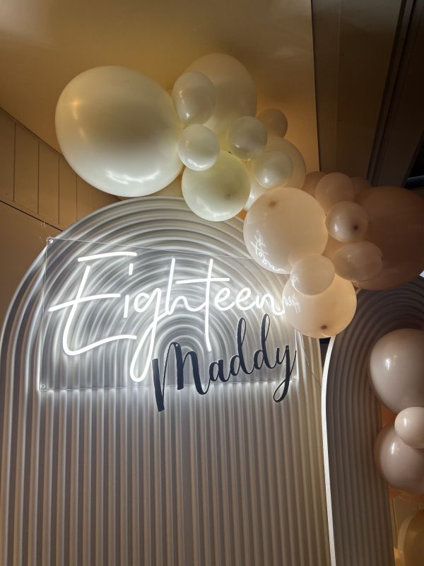 Eighteen Script Neon Sign Photo