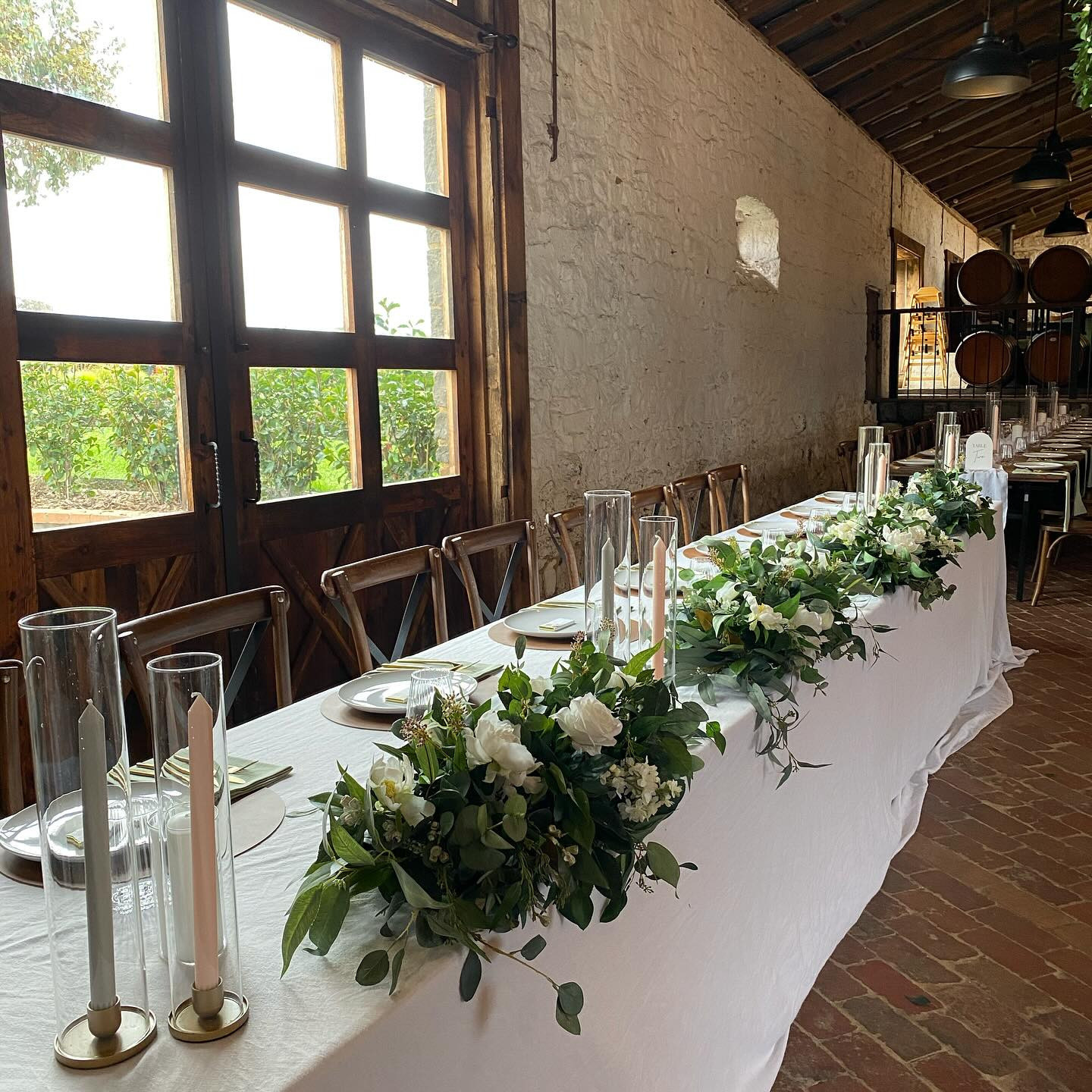 Wedding Bridal Table, Floral Centrepieces, Candles