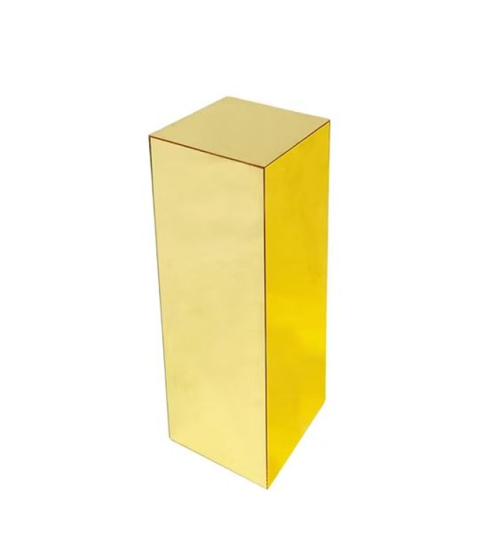 Gold Square Mirror Plinth Photo - 1