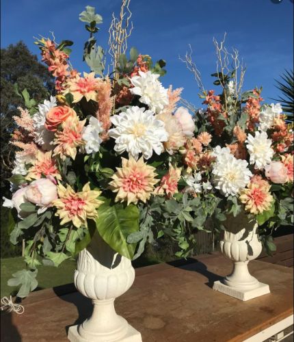 Large Silk Floral Urns And Column