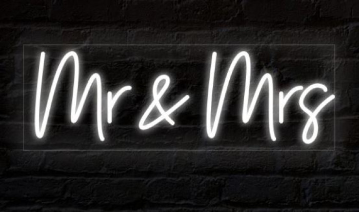 Neon Mr and Mrs Sign Photo - 1