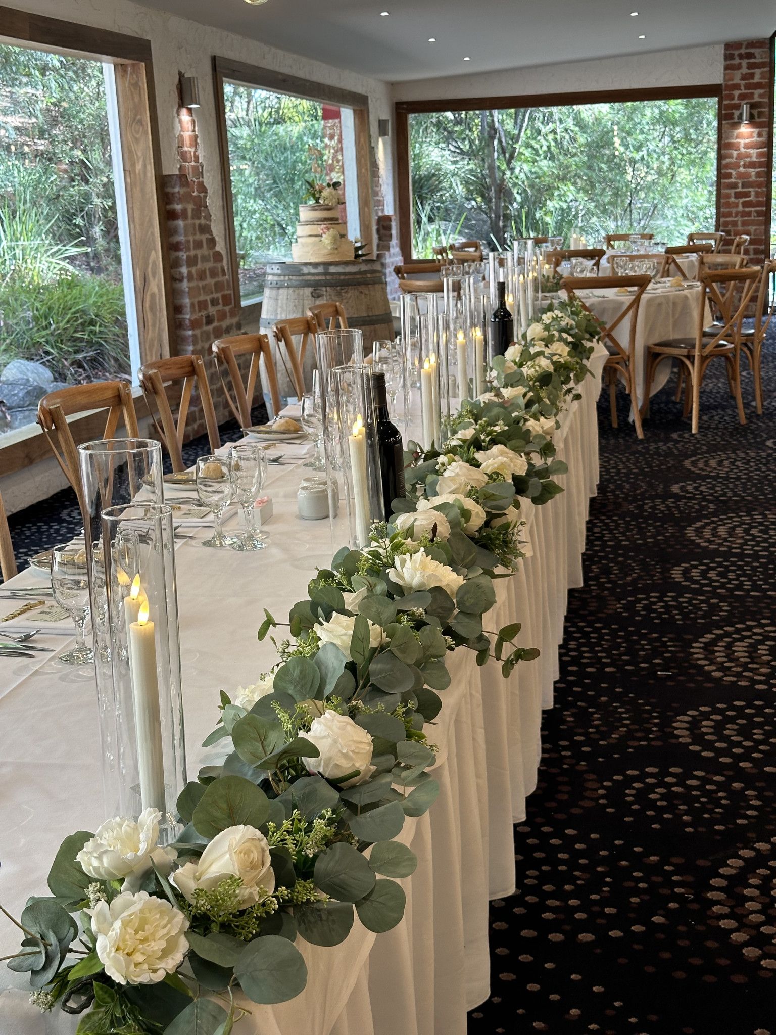 Wedding Bridal Table, Floral Centrepieces, Candles, Wedding Reception