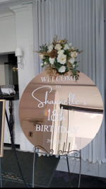 Acrylic 90cm Disc with Personalised Lettering Including Easel Photo - 2