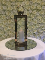 Rose Gold Lantern Centrepiece with LED light or Candle Photo - 2