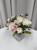 Small White Rose & Foliage Arrangement Photo - 2