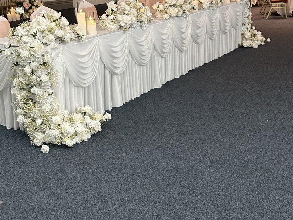 White Gypsophila and Rose Bridal Table Centrepiece Set Photo